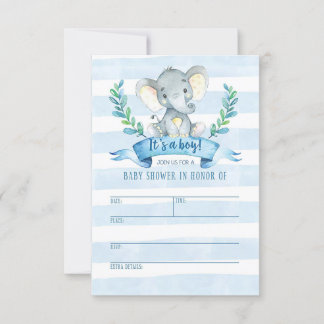 Elephant Baby Shower Invitation Jungle Baby