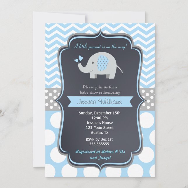 Elephant Baby Shower Invitations (Front)