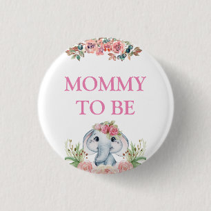 Elephant Baby Shower Mommy To Be 3 Cm Round Badge