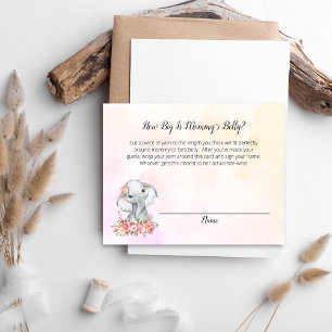 Elephant Baby Shower Mummy's Belly Size Game Enclosure Card