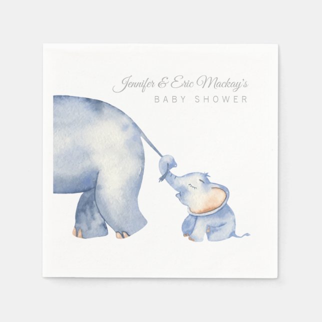 Elephant Baby Shower Napkin (Front)