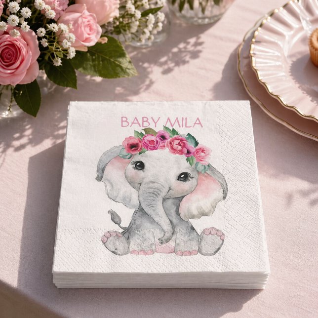 Elephant Baby Shower Napkin (Creator Uploaded)