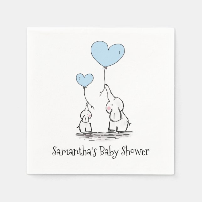 Elephant Baby Shower  Napkin (Front)