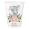 Elephant Baby Shower Paper Cup Pink Gold Flowers