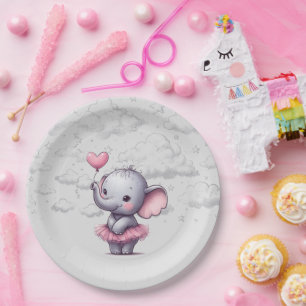 Elephant Baby Shower Paper Plate