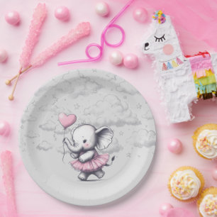 Elephant Baby Shower Paper Plate