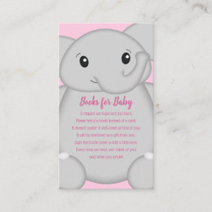 Elephant Baby Shower Pink Safari Girl Enclosure Card