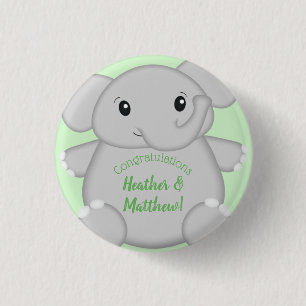 Elephant Baby Shower Safari 3 Cm Round Badge