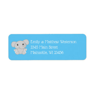 Elephant Baby Shower Safari Blue Boy