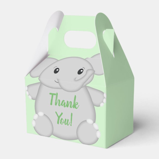 Elephant Baby Shower Safari Favour Box (Front Side)