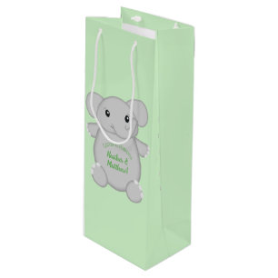 Elephant Baby Shower Safari Wine Gift Bag