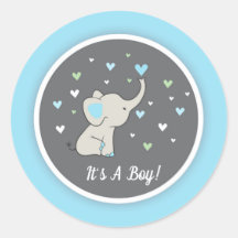 Elephant Baby Shower Sticker, Elephant Sticker