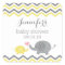 Elephant Baby Shower Stickers Yellow Grey Chevron