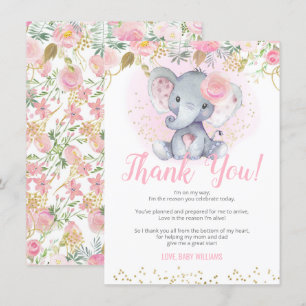 Elephant Baby Shower Thank You Cards
