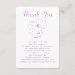 Elephant Baby Shower Thank You Cards