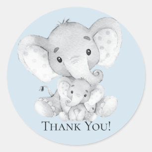 Elephant Baby Shower Thank You Favour Sticker