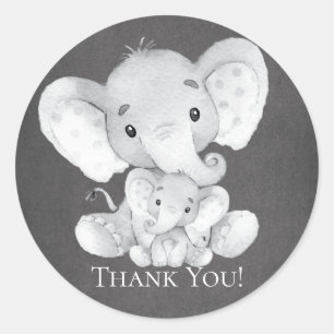 Elephant Baby Shower Thank You Favour Sticker