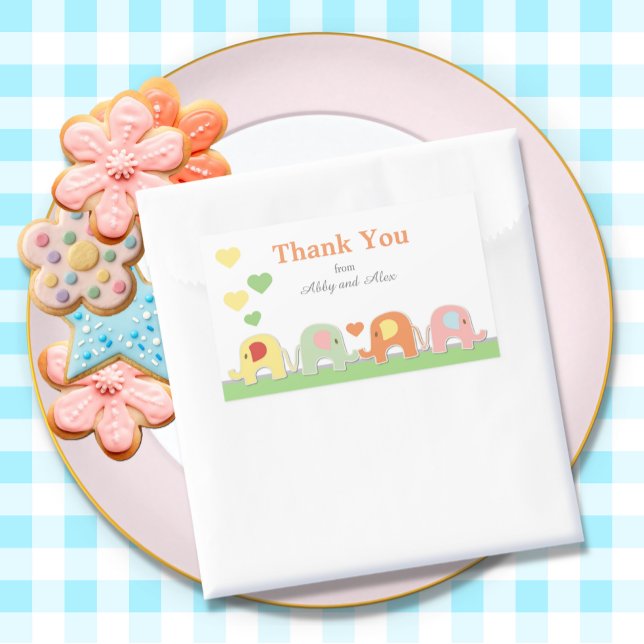  Elephant Baby Shower Thank You Rectangular Sticker (Creator Uploaded)