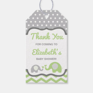 Elephant Baby Shower Thank You Tag, EDITABLE COLOR Gift Tags
