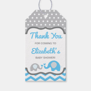 Elephant Baby Shower Thank You Tag, EDITABLE COLOR Gift Tags