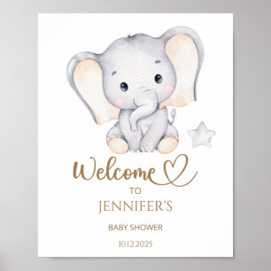 Elephant Baby Shower Welcome Poster