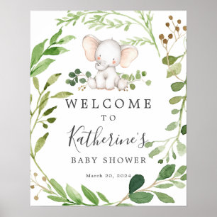 Elephant Baby Shower Welcome Sign