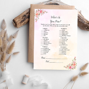 Elephant Baby Shower What's In Your Purse Game Invitation