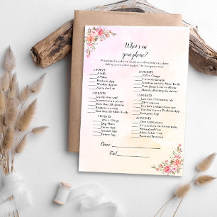 Elephant Baby Shower What's On Your Phone Game Invitation