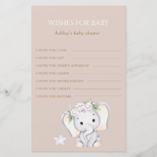 Elephant Baby Shower Wishes for Baby
