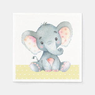 Elephant Baby Shower Yellow Napkins