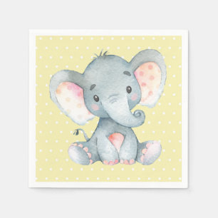 Elephant Baby Shower Yellow Napkins