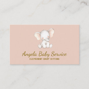 Elephant Baby sitting service Business Card