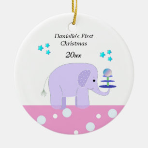 Elephant Baby's First Christmas Ceramic Tree Decoration