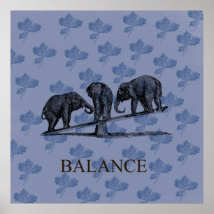 Elephant Balance Poster
