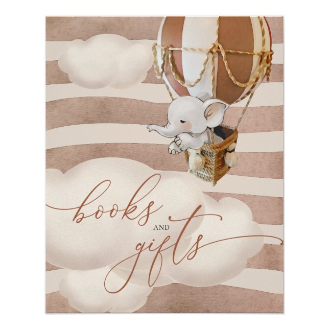 Elephant Balloon Baby Books and Gifts Poster (Front)