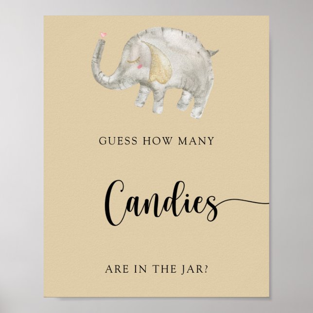 Elephant Balloon - guess how many candies Poster (Front)
