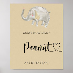 Elephant Balloon - guess how many peanut Poster