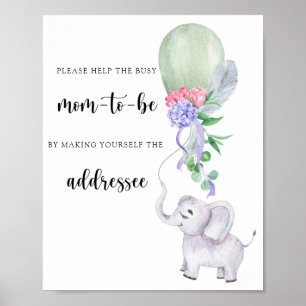 Elephant & Balloon - Help the Busy Mum-to-Be Poster