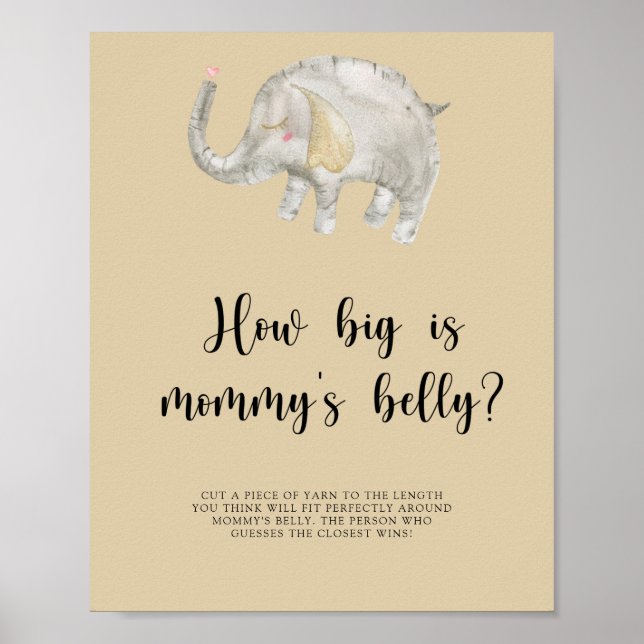 Elephant Balloon How big is mummy's belly game Poster (Front)