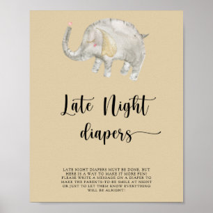 Elephant Balloon \ Late night diapers game Poster