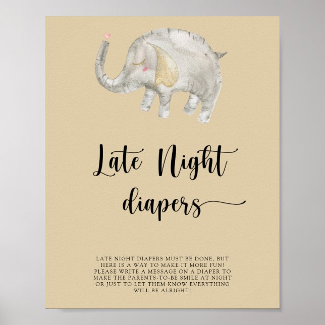 Elephant Balloon \ Late night diapers game Poster (Front)