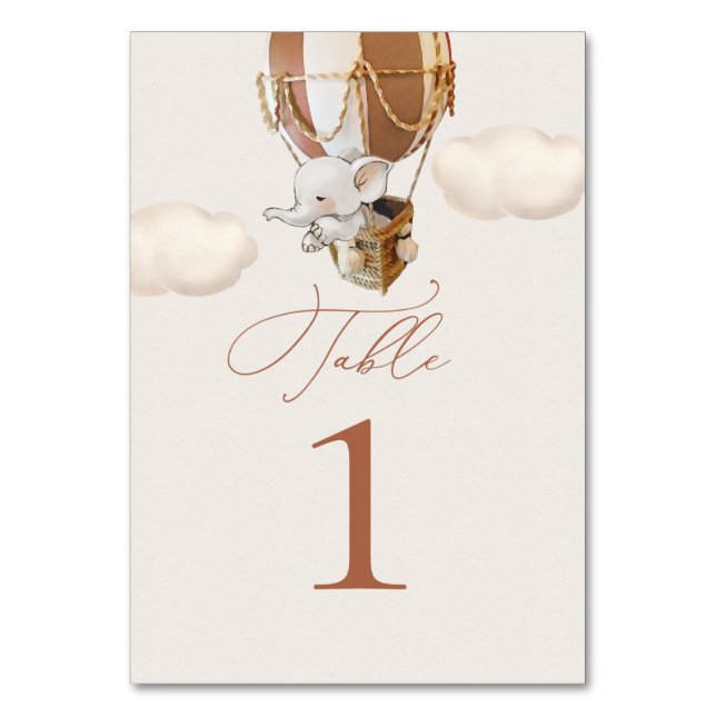 Elephant Balloon Table Number (Front)