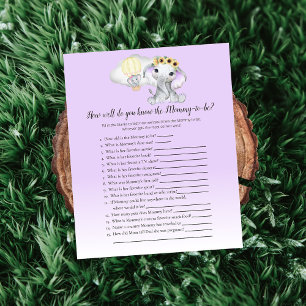 Elephant Balloon You Know Mom2Be Purple Baby Game