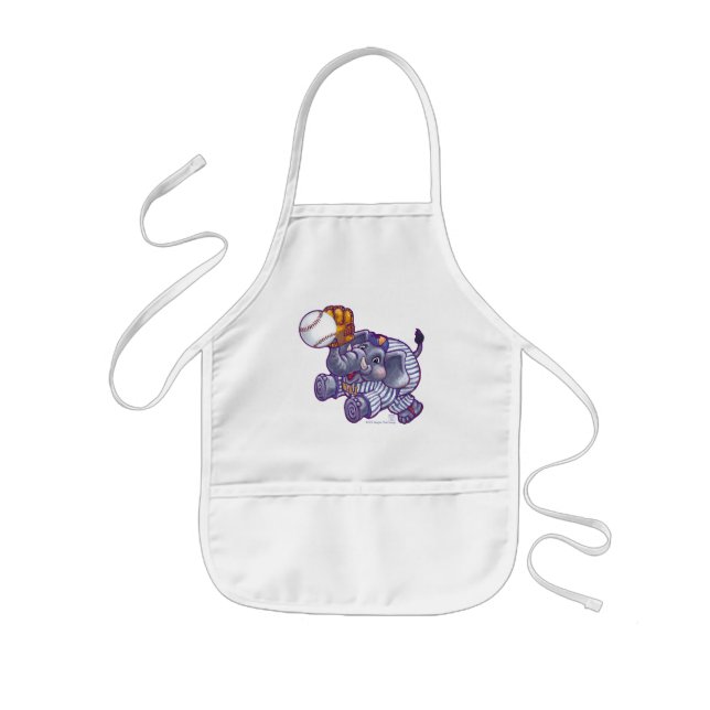 Elephant Baseball Star Kids Apron (Front)