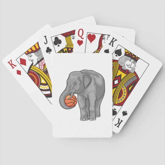 Elephant Basketball player Basketball Playing Cards (Back)