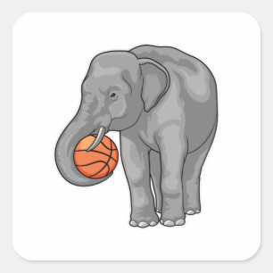 Elephant Basketball player Basketball Square Sticker