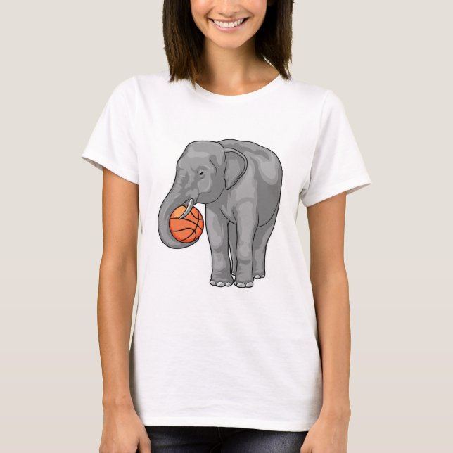 Elephant Basketball player Basketball T-Shirt (Front)