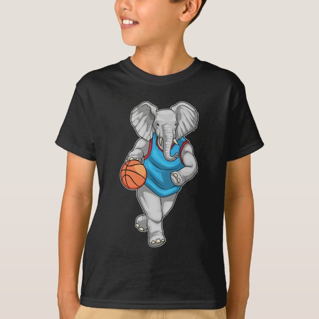 Elephant Basketball player Basketball T-Shirt (Front)