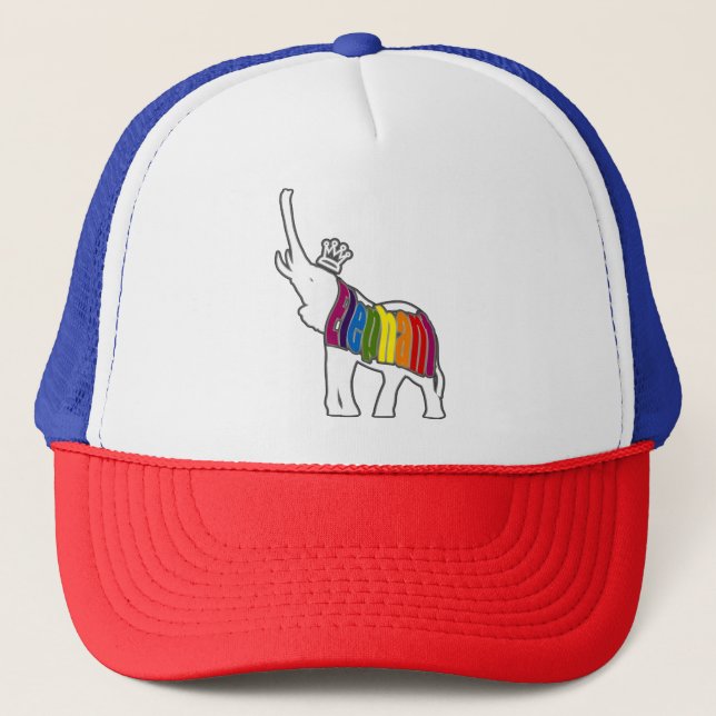 Elephant_Bathing Trucker Hat (Front)