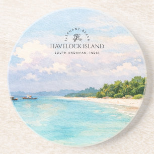 Elephant Beach Watercolor – Andaman Keepsake Gift Coaster